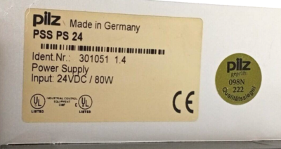 Pilz PSS PS 24 Power Supply Module 24VDC 80W 301051 | eBay