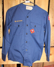 Boy Scouts of America BSA Youth Shirt Medium   Blue Cub Long Sleeve Vintage