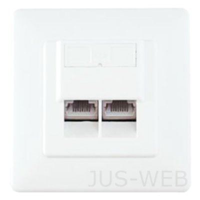 CAT.5e Netzwerkdose weiß Unterputz UP Dose 2x RJ45 geschirmt Unterputzdose LSA