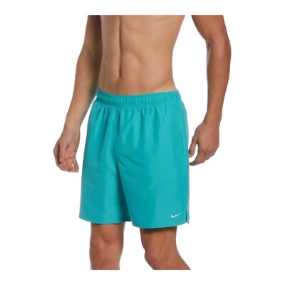 NEW Size L Nike Swim Men's Solid Lap 7'' Volley Short Swim Trunk NESSA559 Teal