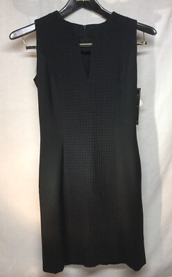 NWT Dara Lamb Haute De Gamme Fitted Black Dress Size 2 Lined Orig. Cost $1,750