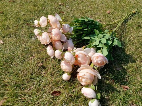 6Pcs Soft Peach Cabbage Roses Artificial Flower Decoration | eBay Australia