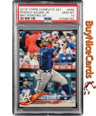 2018 Ronald Acuna Jr. Topps Update Bei Schläger Blau Trikot RC Rookie #US250 PSA