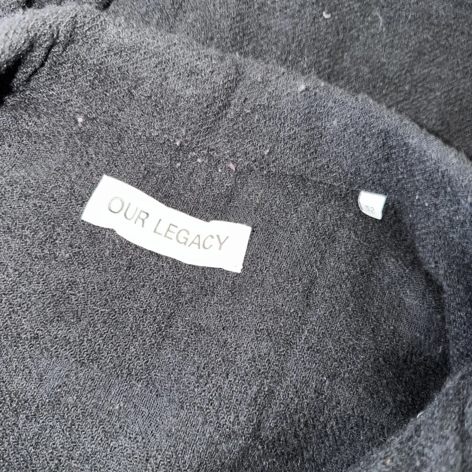 Our Legacy Haven Jacket Size 52 XL Black Shacket Chore Coat Boxy Button Wool - product detail image 5