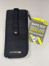 Travelon Safety Zip Wallet Card ID Holder RFID Blocking Black Credit Cards NEW 