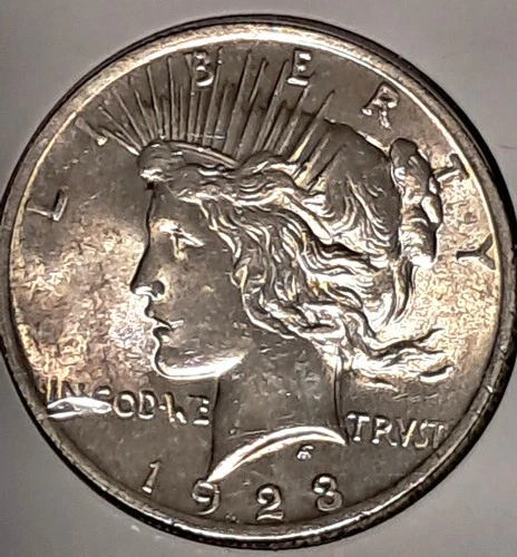 1923 Peace Dollar CH BU Frost & Toned !