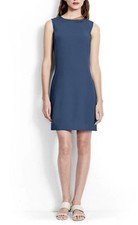 Lands' End Blue Sleeveless Sheath Dress Size 4 Lined Work Career