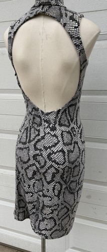 Vintage 1980s Betsey Johnson Snakeskin Halter Backless Minidress Punk Label S/XS - Picture 8 of 17