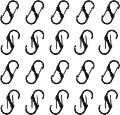 Qianyu 20 Stück S Karabiner Mini Karabinerhaken Doppelkarabiner Klein Outdoor Ca