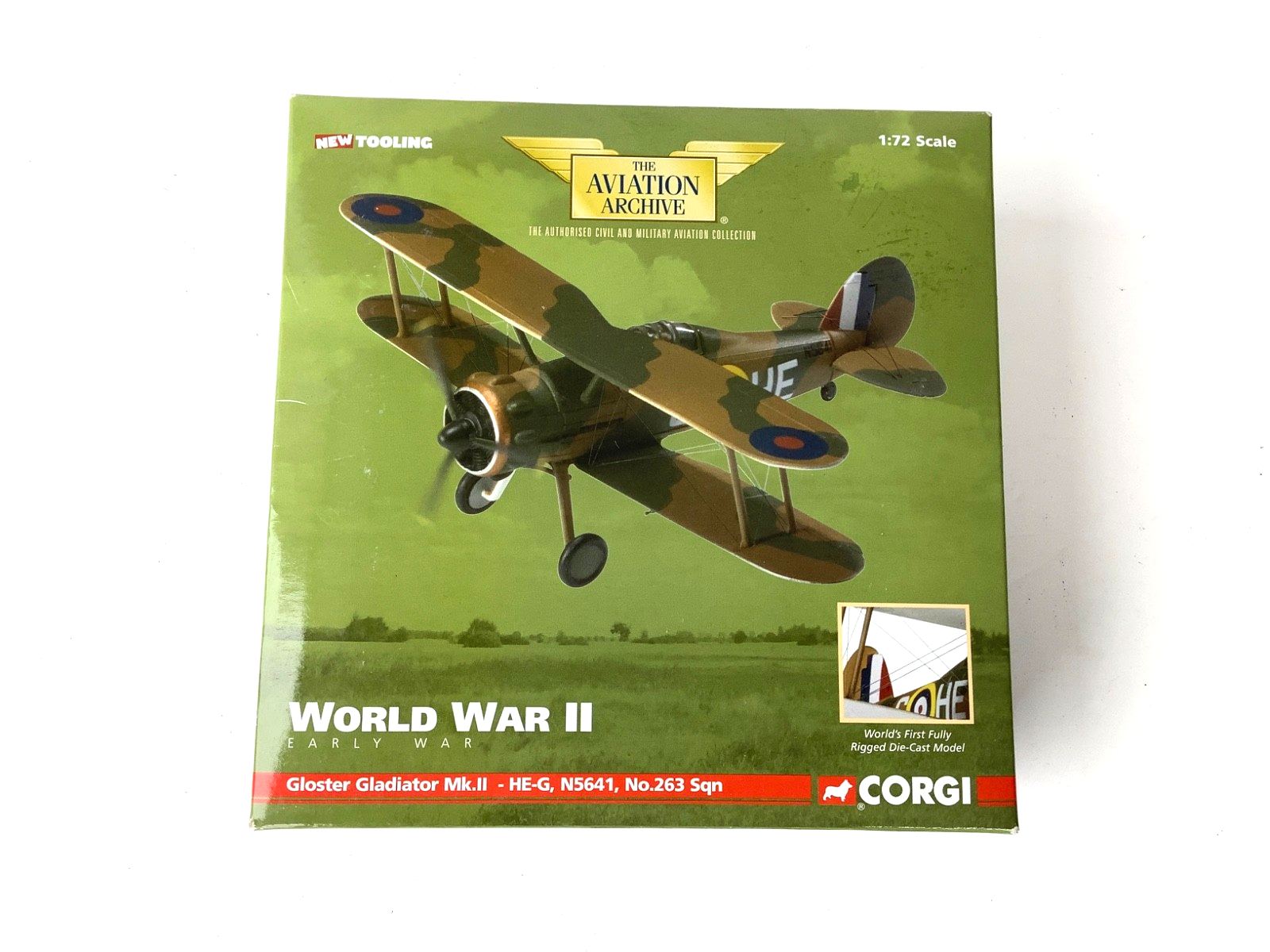 Corgi AA36201 1:72 Gloster Gladiator Mk II HR-G  RAF no 263 Sqn Norway 1940 BNIB