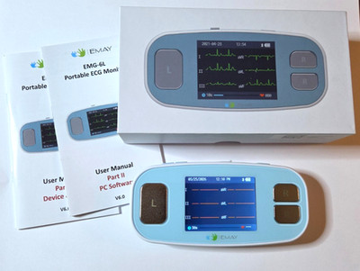 EMAY EMG-6L Portable ECG EKG Monitor 6 Leads Heartbeat Smartphone PC