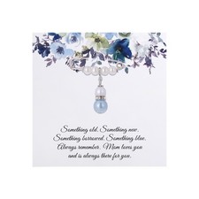 Something Blue Gift for Bride from Mom Bridal Bouquet Charm with Blue Pearl M...