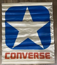 Vintage CONVERSE Shoes Silky Wall Banner Advertisement Poster 1980's ? Star