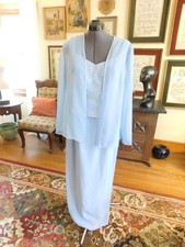 GORGEOUS LIGHT BLUE BEADED GOWN-SPECIAL EVENT, MOTHER'S GOWN W/JACKET S10
