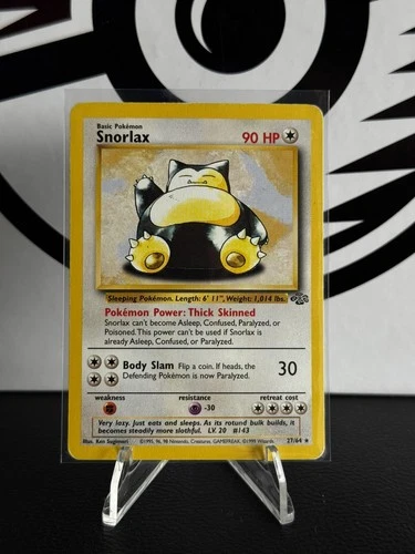 Snorlax 27/64 Jungle Set Non-Holo Rare Pokemon TCG Card Vintage.