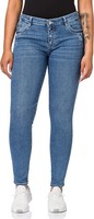 Mavi Damen Jeans Adriana Mid-Rise,Super Skinny Lt Distressed Glam Blau, W27 L32