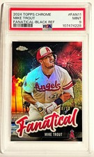 2024 Topps Chrome Mike Trout Fanatical Refractor Black #/10 Angels PSA 9! POP 1!