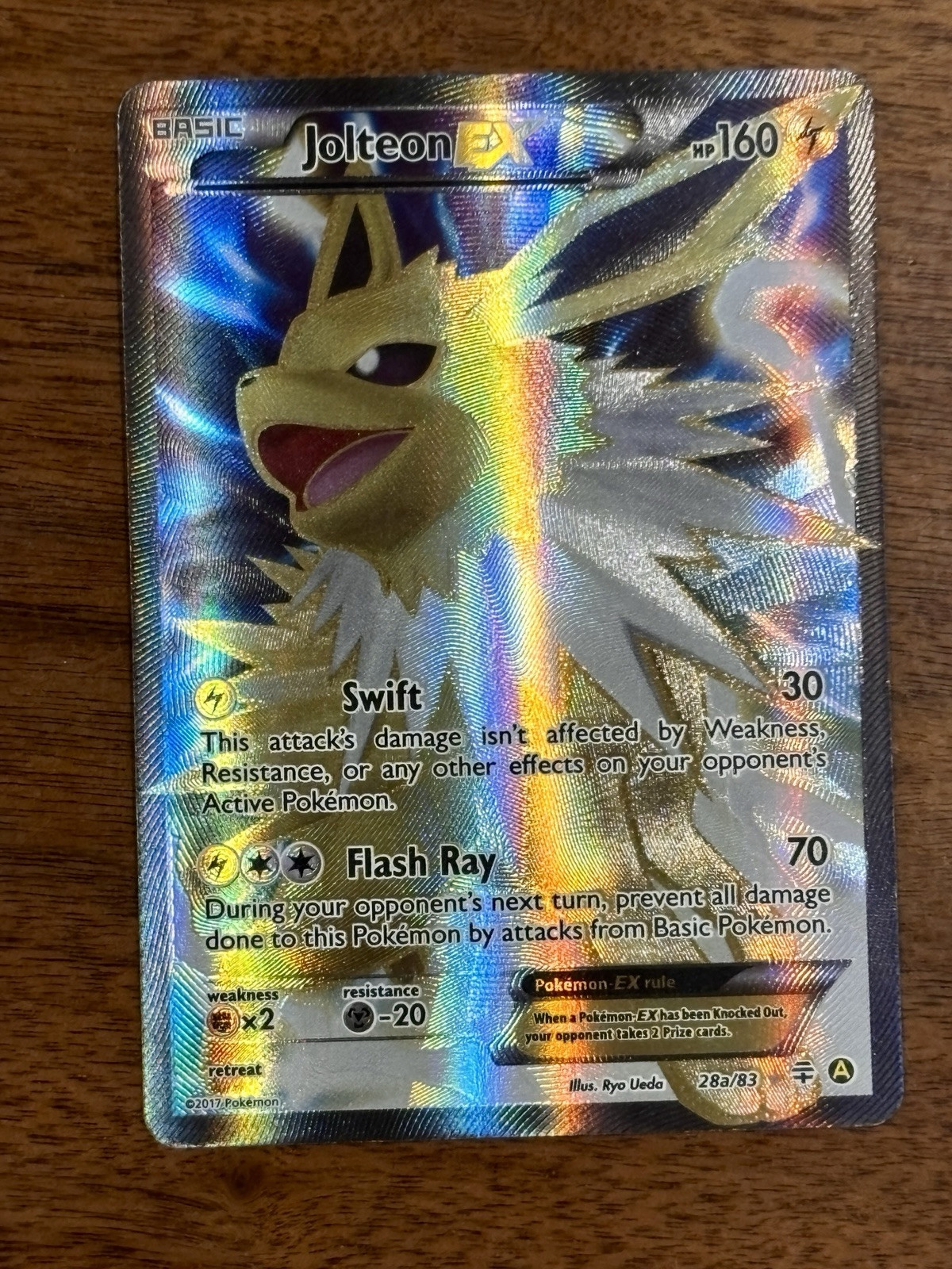 Jolteon EX Full Art 28a/83 Ultra Rare Holo Pokemon Card LP