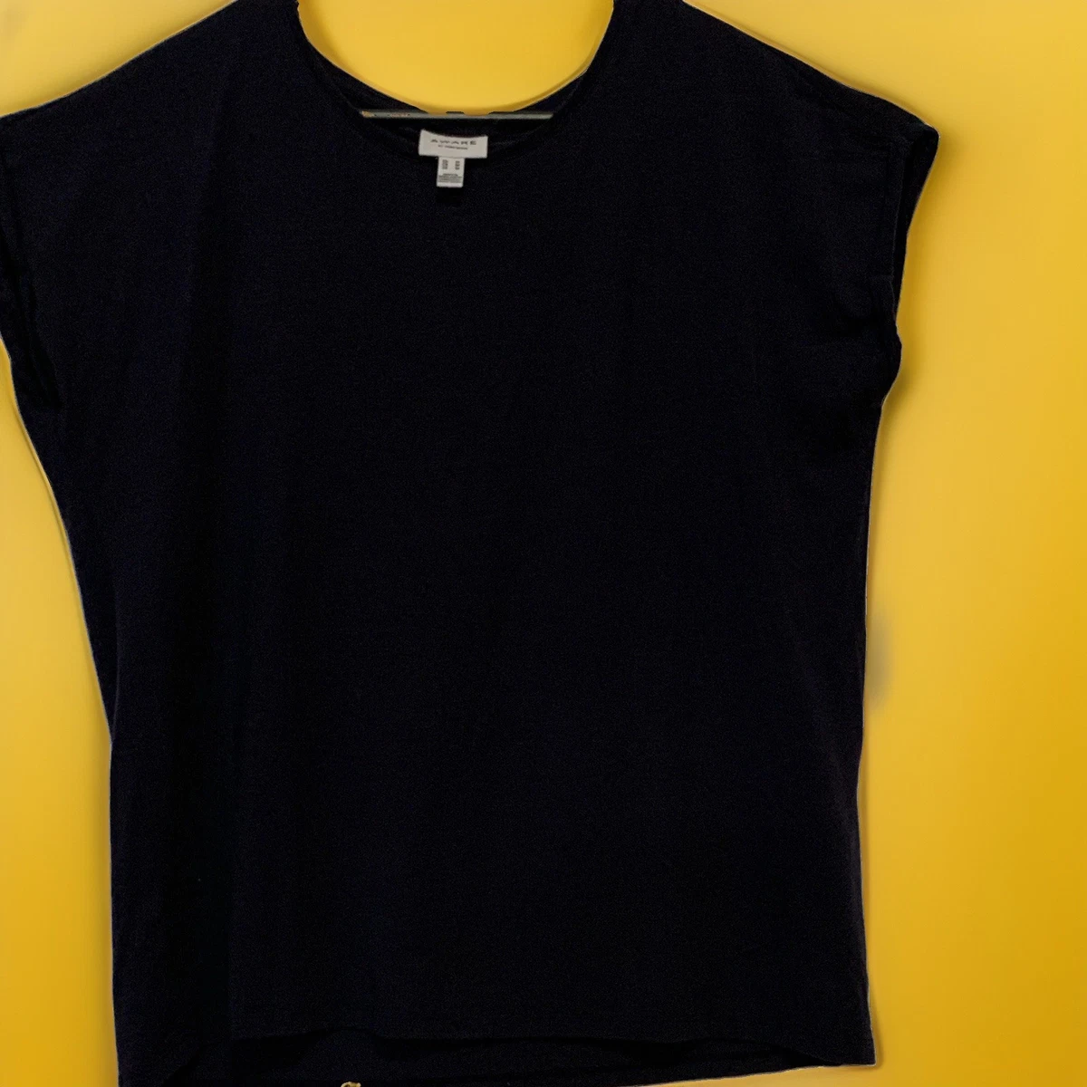 AWARE by Vero Moda Womens Navy Knit Crew Neck Sleeveless Top Size M