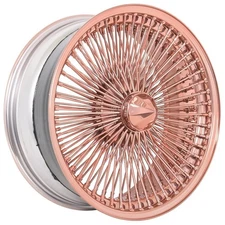 20x8" LA Wire Wheels FWD 150-Spoke Straight Lace Rose Gold Rims (B09)