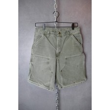 Carhartt Workwear Shorts Canvas Carpenter Double knee Utility Green Size 32x9