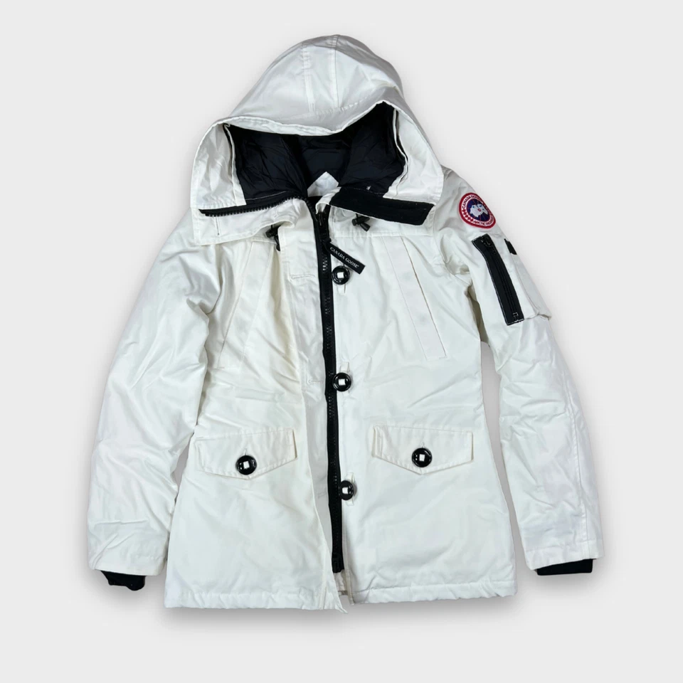 Canada Goose Montebello Parka Jacket Women’s Size S White - Genuine Warm Coat - Image 4 of 4