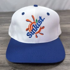 Sunkist Soda Pop Baseball Style Hat Vintage 1990s Adjustible Strap NOS