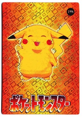 1999 Vintage Pocket Monsters Vending Prism - Pikachu Smile And Wave #198