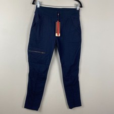 XCVI Wearables Malanda Pull On Pants Size Small Navy Blue Pockets Mid Rise