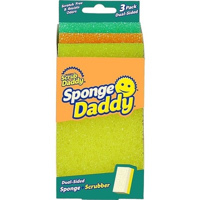 3 PACK - Scrub Daddy Sponge Daddy Cellulose Sponge with Scouring Pad No Scratch