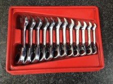 Snap On Blue Point 12 Piece Metric 15 Of Set Short Ratchet Spanner’s Set 8-19mm