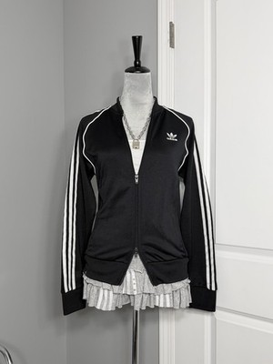 Adidas Adicolor Classic SST Black Track Jacket with White 3-Stripe Design Size S