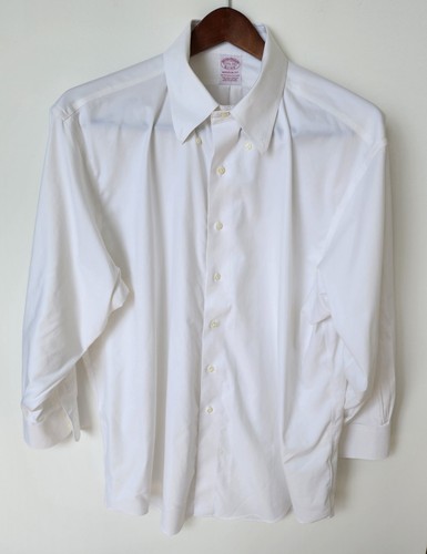 Brook Brothers Supima cotone maglia non ferro bottoni vestibilità Madison 17,5-33 bianco