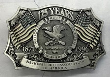 1996 NRA National Rifle Association Of America 125 Years Belt Buckle USA