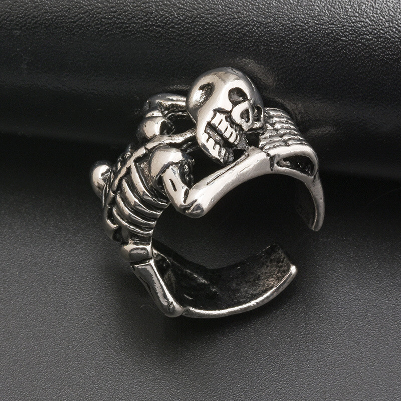 10pcs Men Alloy Skull Ring Punk Engagement Jewelry Rings