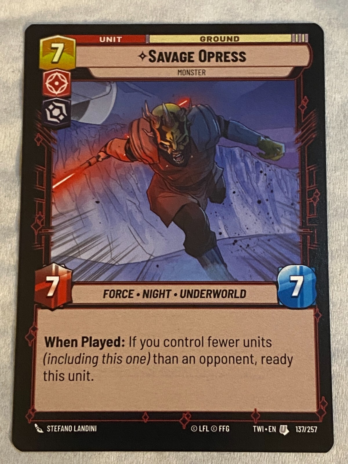 STAR WARS UNLIMITED TCG TWI SAVAGE OPRESS Card NM