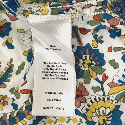 Camicia donna Talbots manica arrotolabile cotone con bottoni floreale blu bianco taglia L - Foto 16 di 16