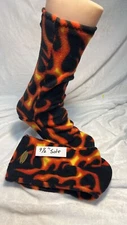 FLAME FLEECE SOCKS 9.5 "  sole see conversion photo unisex  FLAME ON FIRE