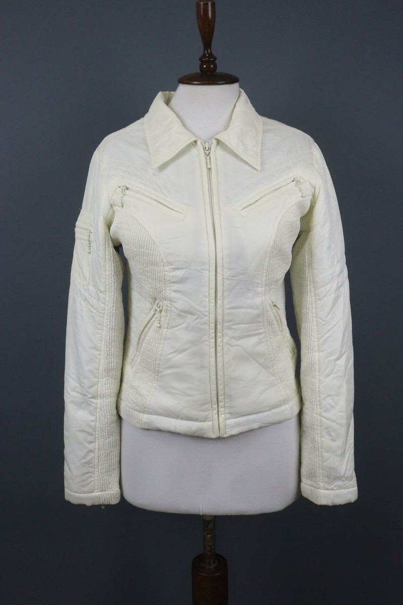 MISS SIXTY ホワイトジャケット medium Miss Sixty White Breathable Full Zip pockets Moto Style