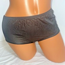 Vtg NOS 80s Panties Brief Nylon Full Hip Coverage NEW Lady Cameo Black 6 M Bag