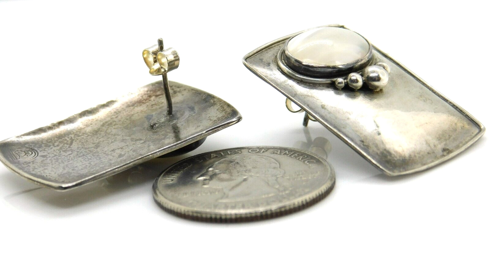 Rustic Artisan Signed 925 Sterling Silver Mother … - image 9