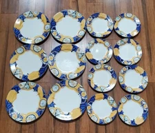 Furio Contemporary Casuals  Clock Pattern Plates -(8) 7.75 inches & (6) 10.5 in.