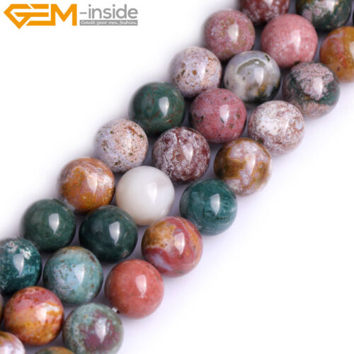 Multicolor Ocean Jasper Natural Gemstones Round Beads For Jewelry Making 15" AU - Foto 21 di 24