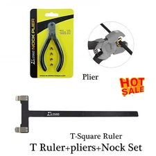 Archery Nock Pliers Bow String Nocks Nocking Points And T Square Steel Ruler Set