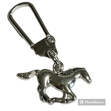 Mustang Horse Zipper Pull Purse Charm Silver Plated Cowgirl Country Western