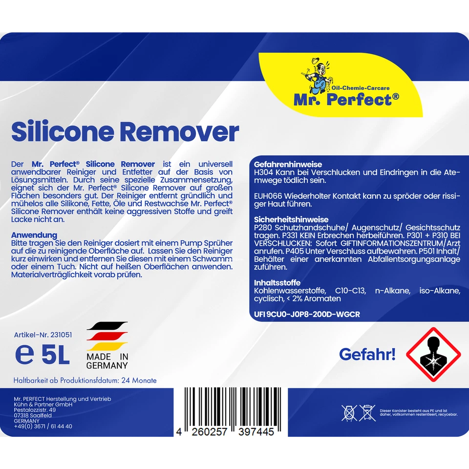 Mr. Perfect Silikonentferner 2x5L Silikonreiniger Entfetter Reiniger Autolack - Bild 3 von 4