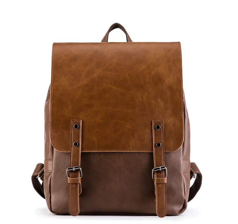 AU Leather Backpack Vintage Laptop NoteBook For Women Men College School Travel