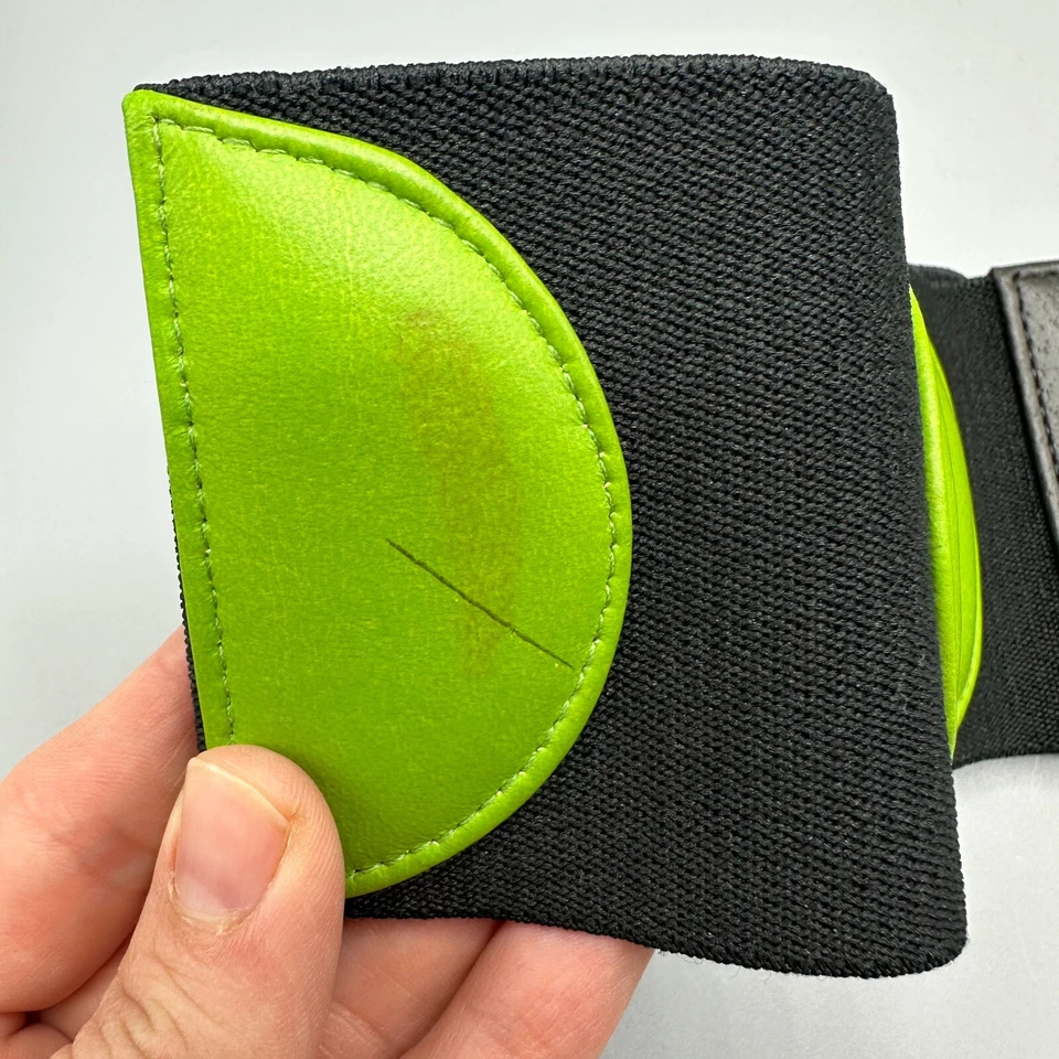 VTG Alden Howard Belt Womens Small Black Neon Green Moon Half Circle 60s 70s 80s - Image 4 of 4