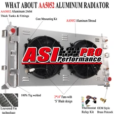 4 Row Radiator w/ 90W Fan For 19-2023 Chevy Silverado GMC Sierra 1500 5.3L 6.2L