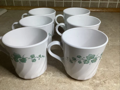 Callaway Ivy Corningware Corelle cups set of 6 cups mugs made USA